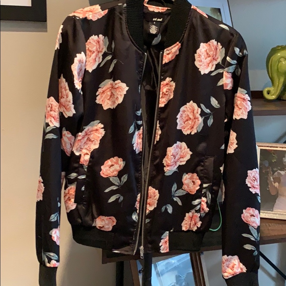Wet Seal Floral Bomber Jacket